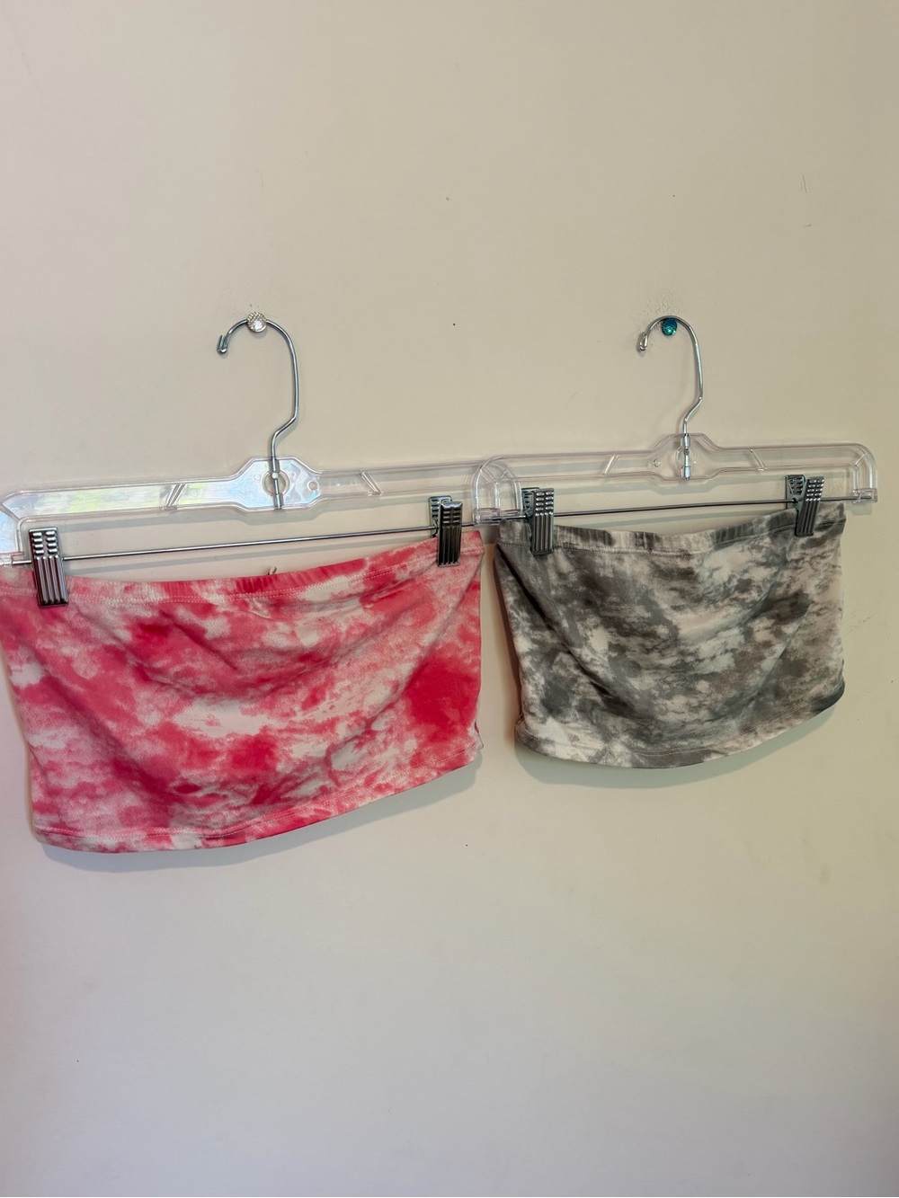 Women's Tie-Dye Tube Top - Pink & Gray